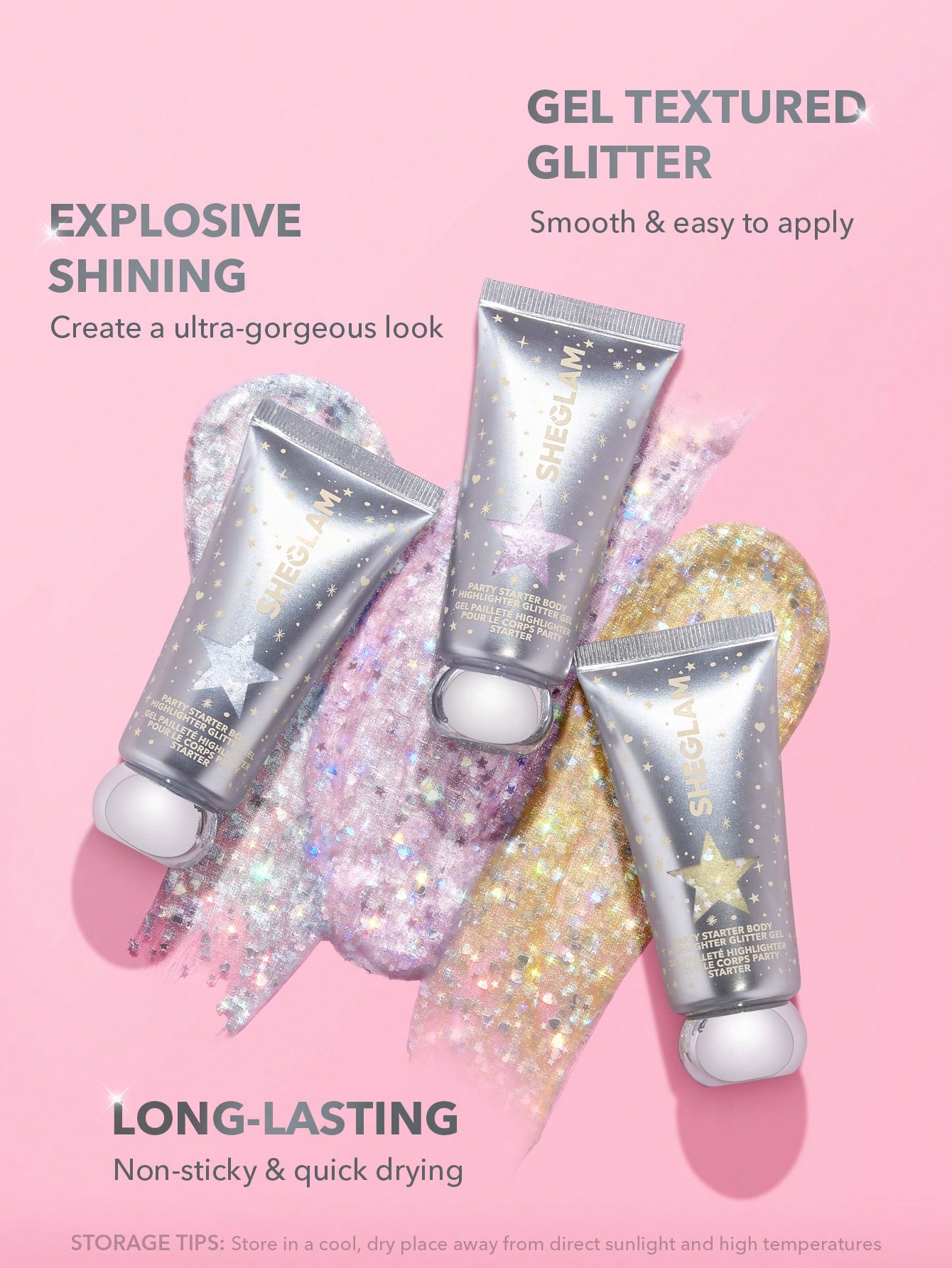 ژل هایلایتر اکلیلی بدن شیگلم Party Starter Body Highlighter Glitter Gel - Feelin' Extra - تصویر 5