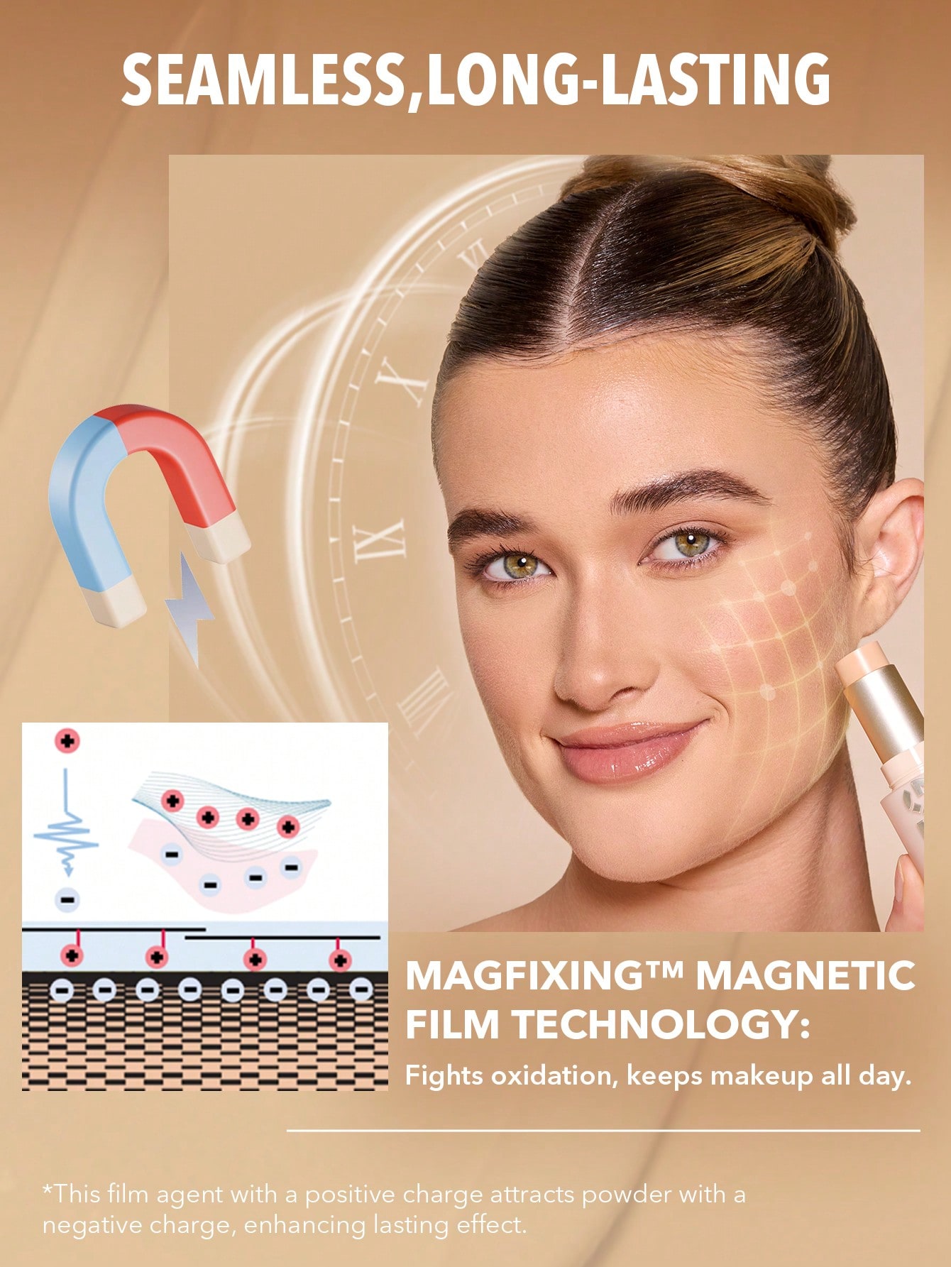 کرم پودر استیکی فول کاور شیگلم Skin Magnet High Coverage Foundation Stick - Medium - تصویر 2