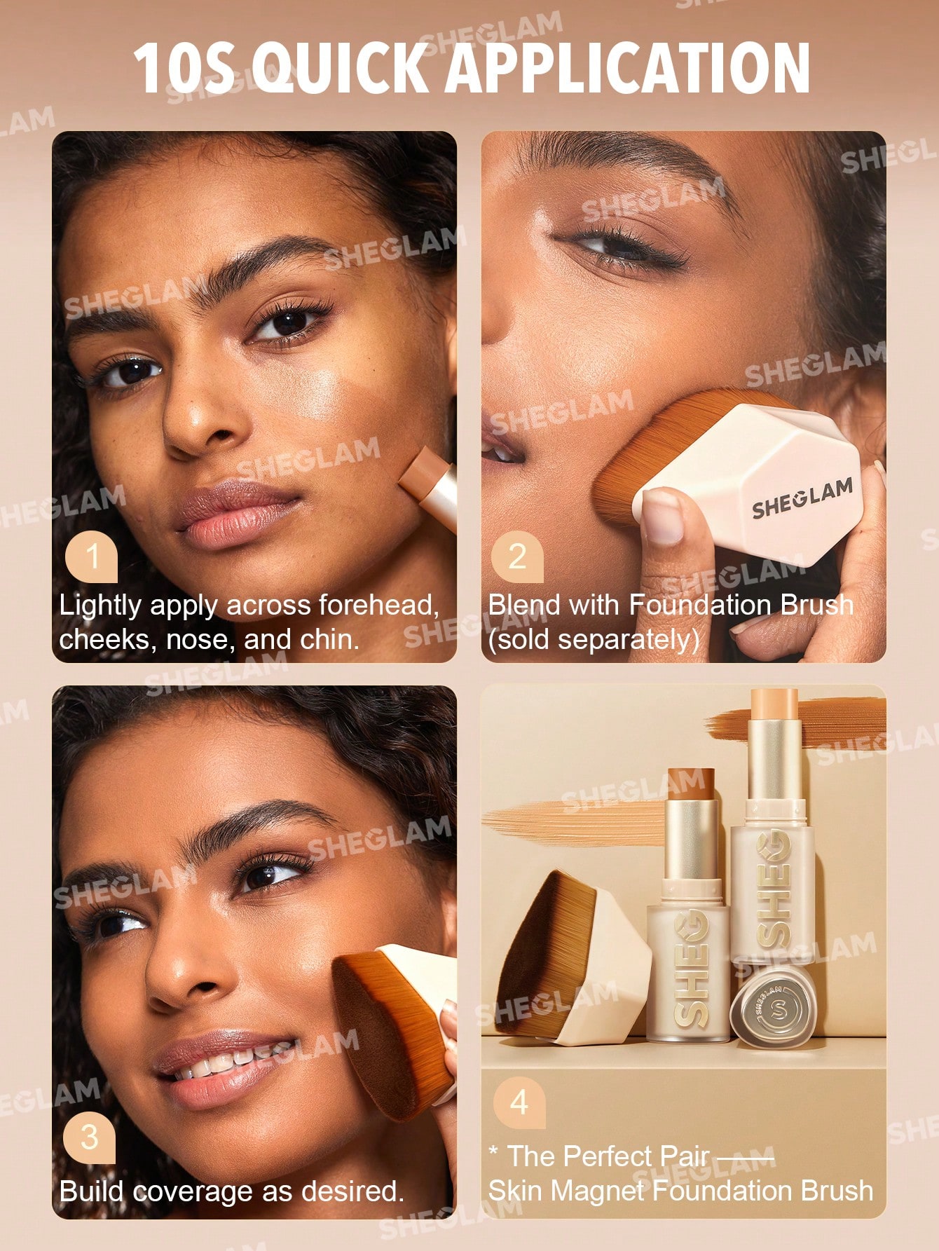 کرم پودر استیکی فول کاور شیگلم Skin Magnet High Coverage Foundation Stick - Medium - تصویر 6