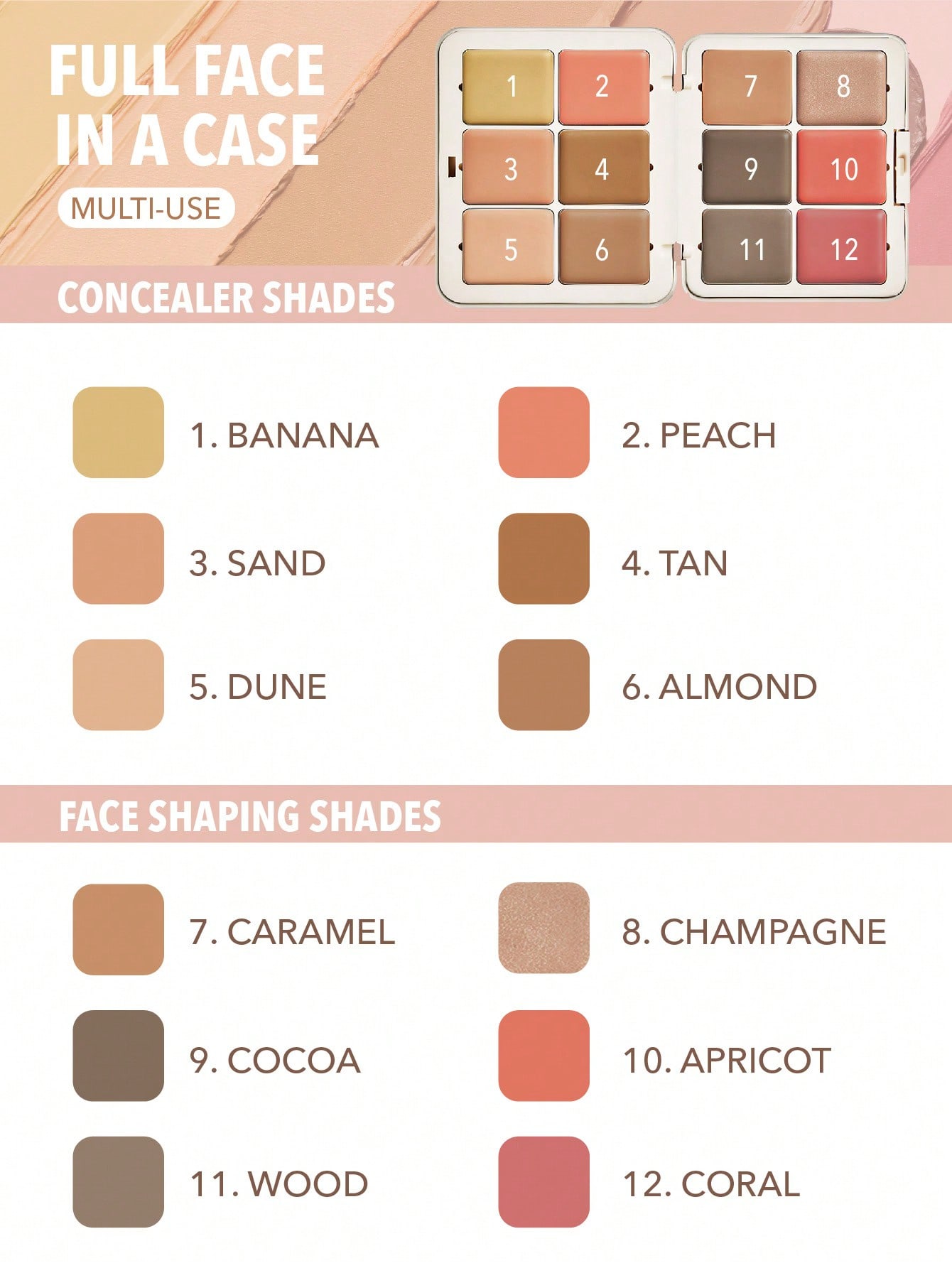 پالت کانتور و رژگونه شیگلم All About That Face Multifunctional Face Palette - Vanilla Sculpt - تصویر 5