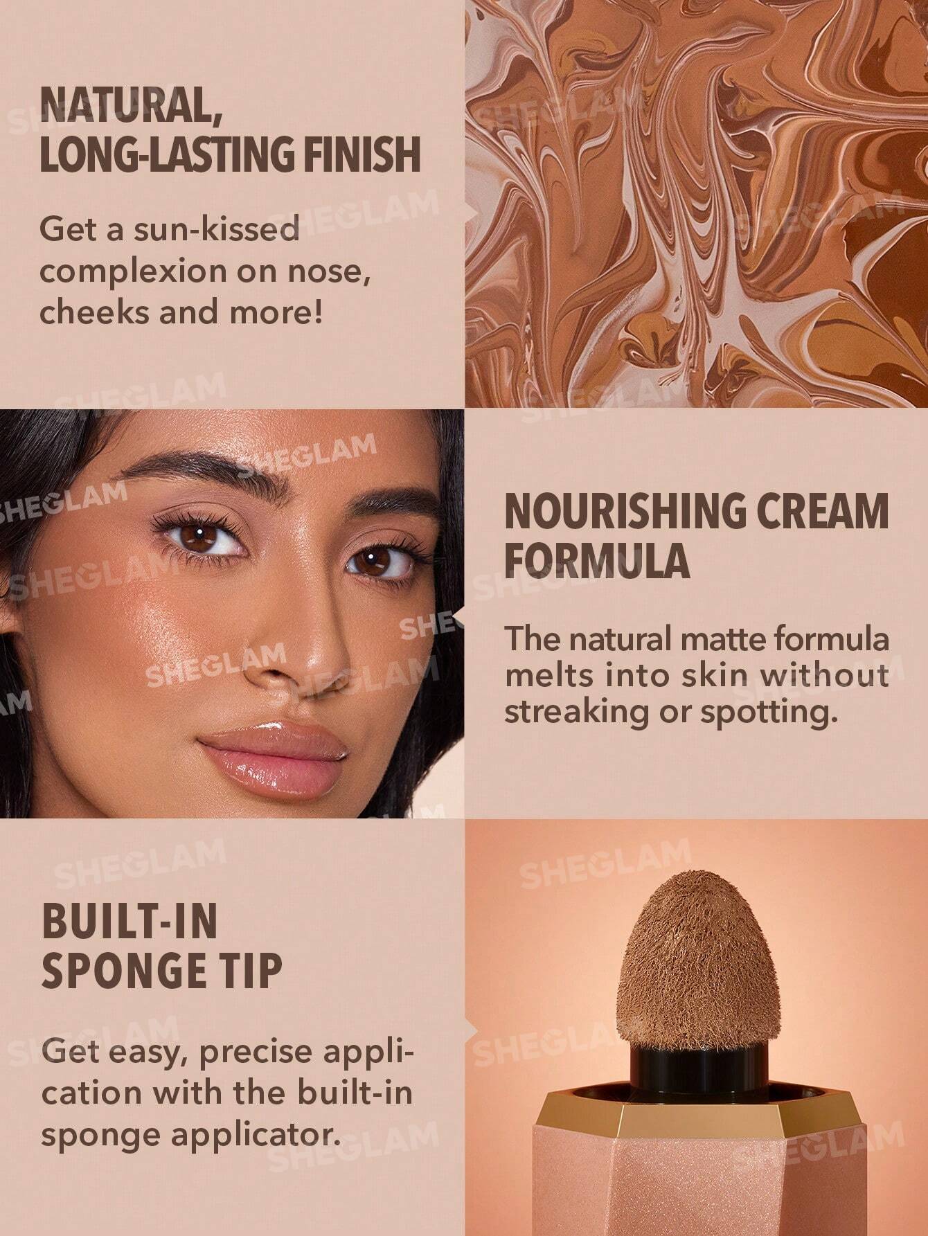 برنزر مایع براق شیگلم Sun Beam Shimmer Liquid Bronzer - Golden Sun - تصویر 4