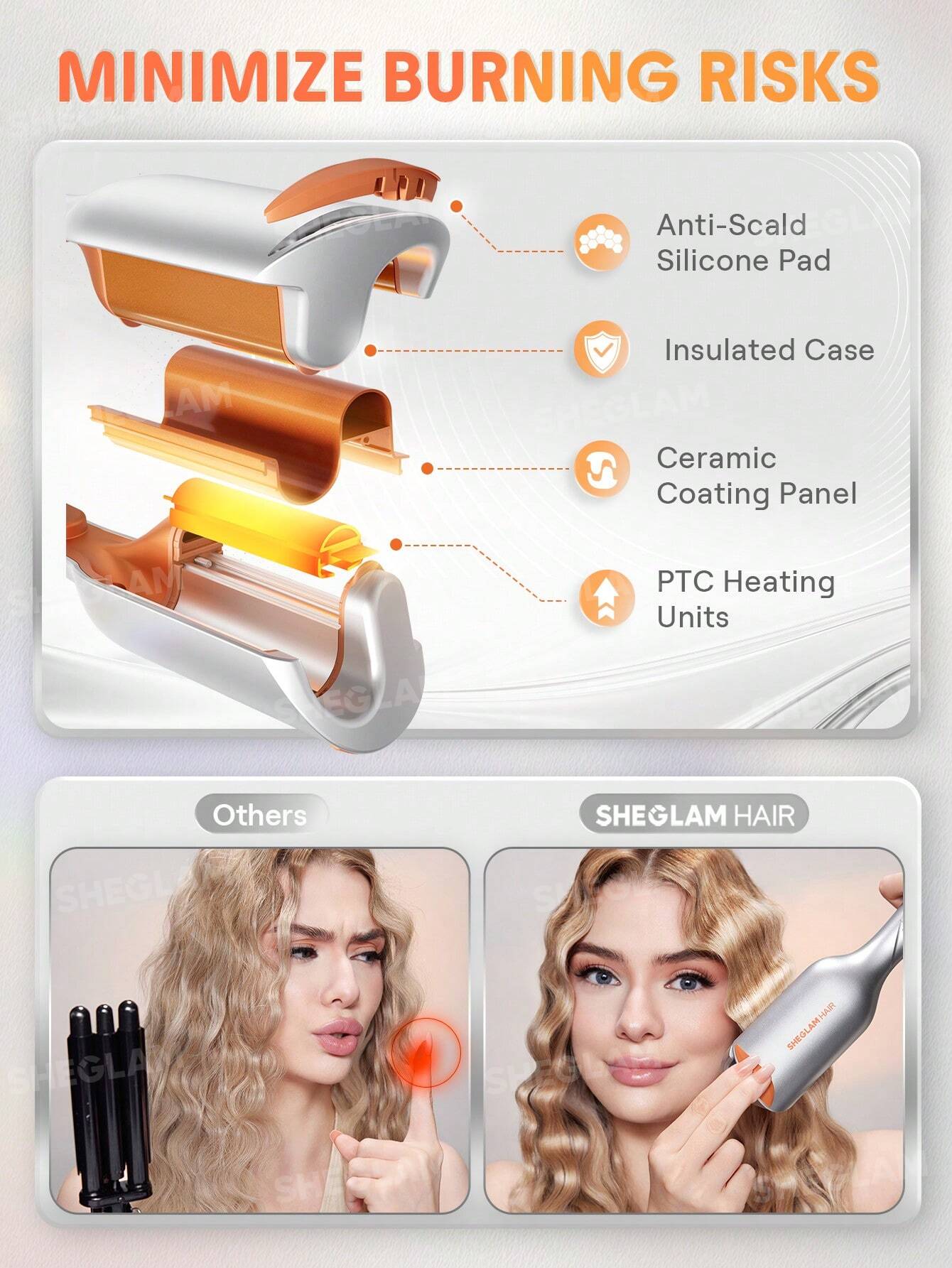 ویور مو SHEGLAM Beach Babe Hair Waver 25mm - تصویر 2