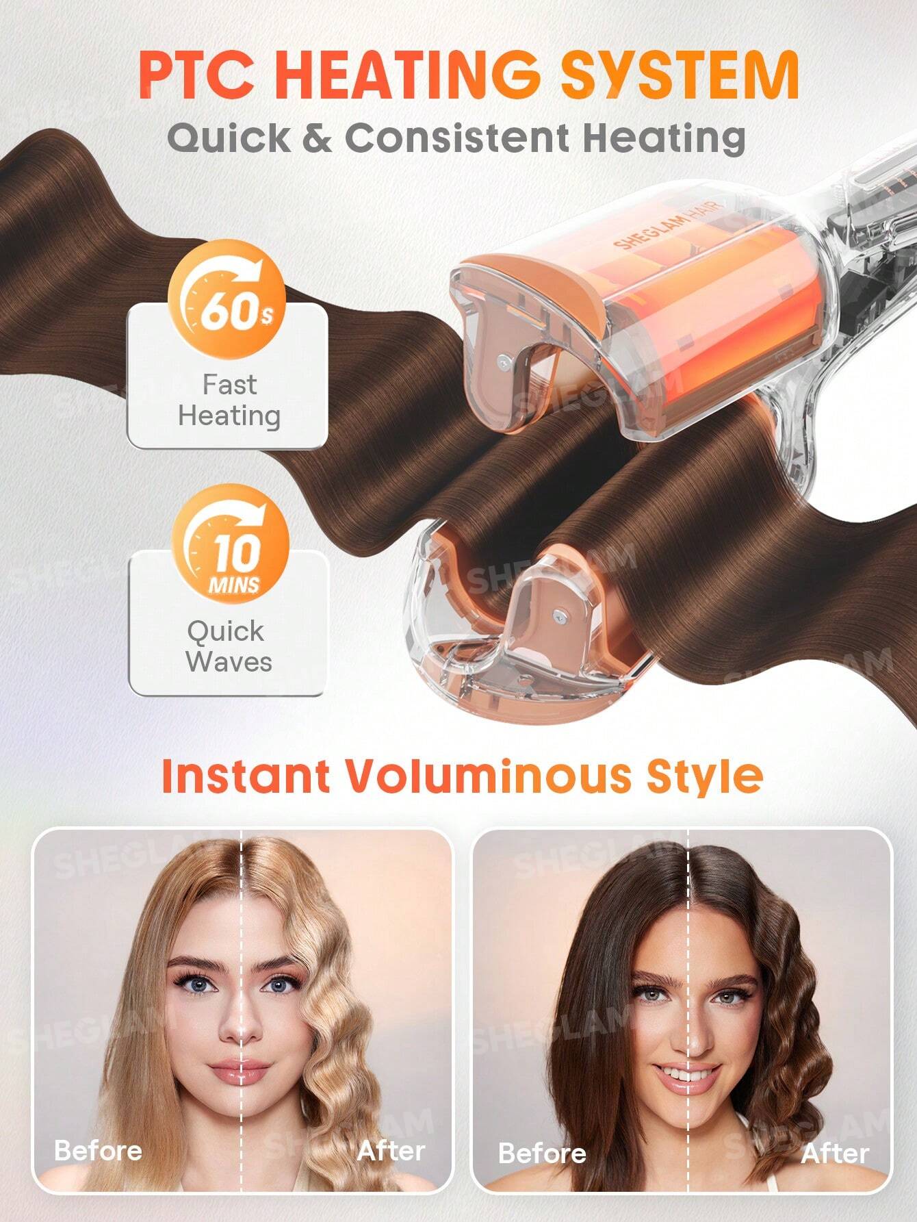 ویور مو SHEGLAM Beach Babe Hair Waver 25mm - تصویر 5