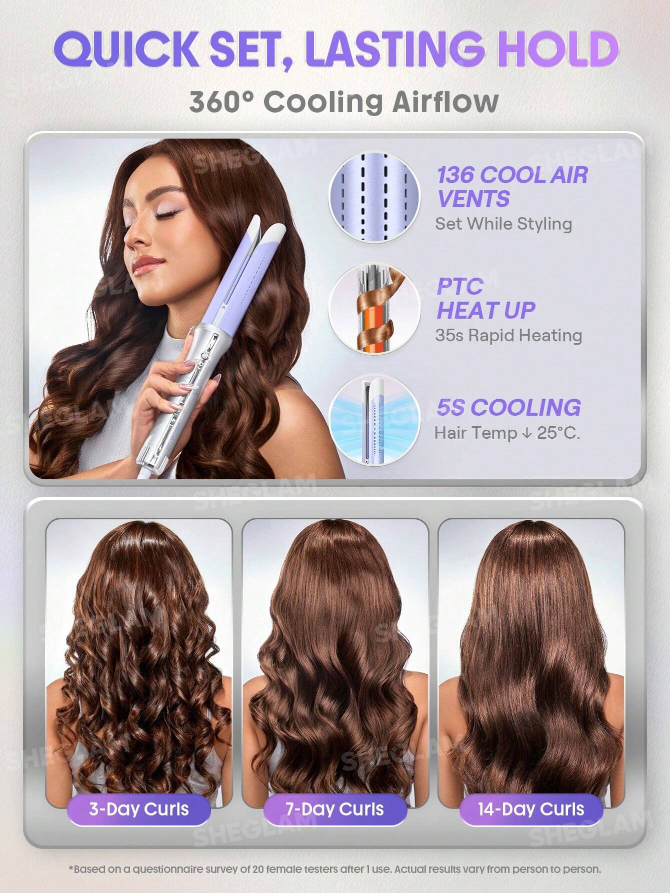 فرکننده اتوماتیک مو SHEGLAM مدل One Touch Airflow Styler Pro 32mm (EU Plug) - تصویر 2