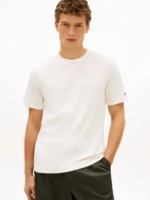 تیشرت مردانه تامی هیلفیگر مدل Tonal Logo Embroidery Crew Neck Regular Fit