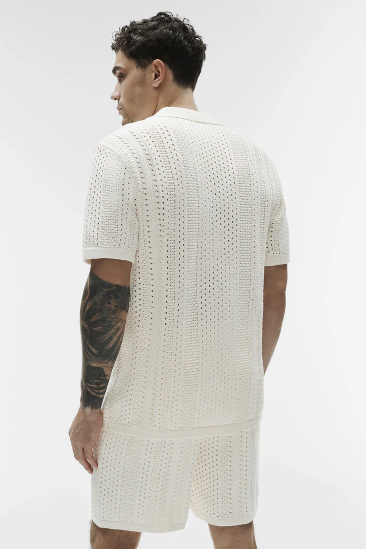 پولوشرت بافت مردانه ALO Coastline Knit Short Sleeve Polo - تصویر 3