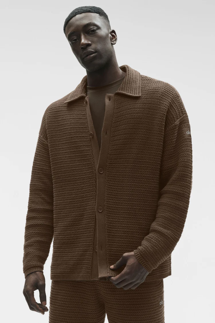 پیراهن بافت آستین بلند مردانه ALO Shift Knit Button Up - تصویر 3
