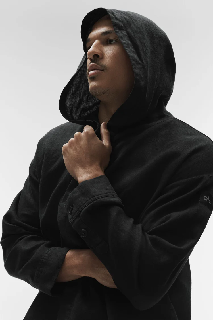 هودی لینن مردانه ALO Linen Days Button Up Hoodie - تصویر 5
