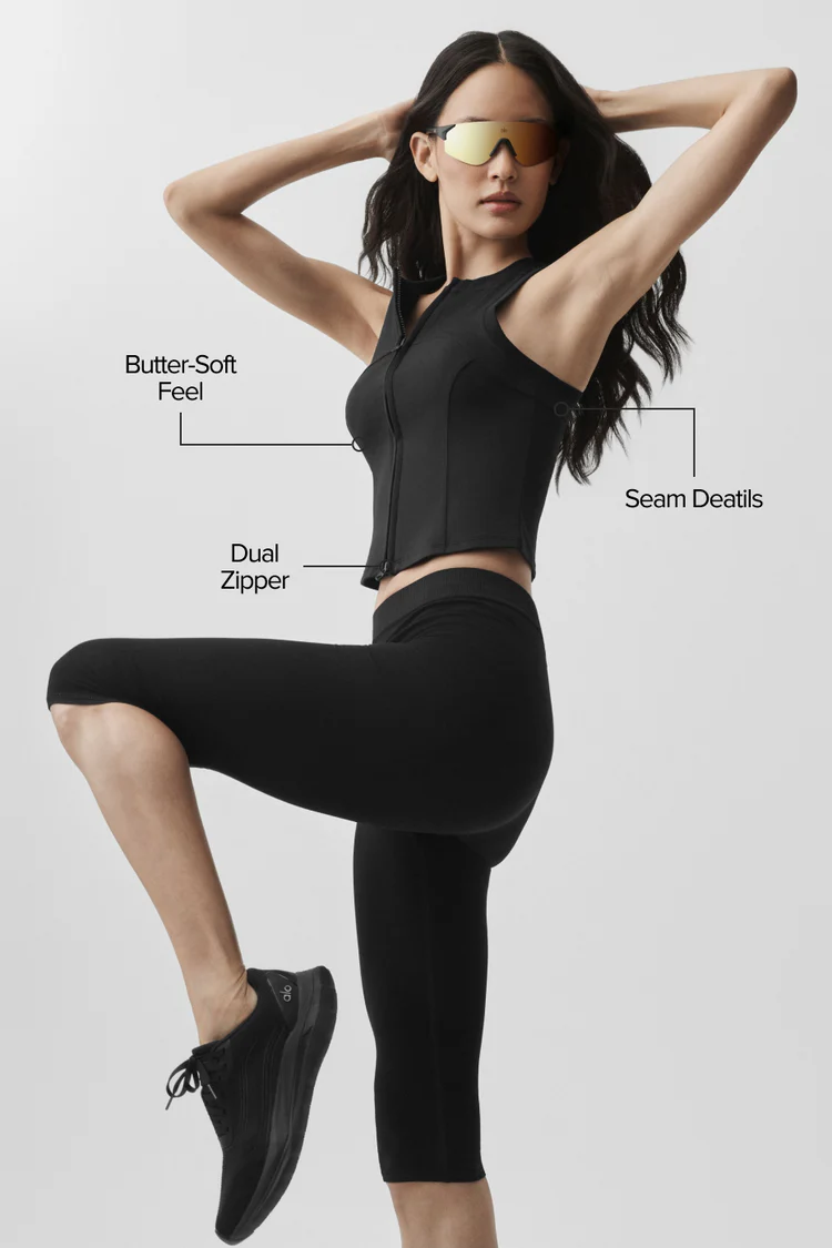تاپ زیپدار زنانه Alo Yoga Alosoft Level Up Full Zip Tank - تصویر 4
