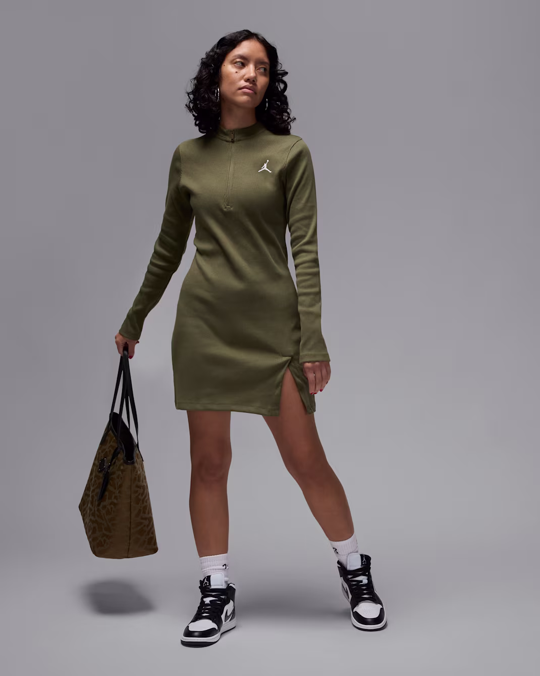 پیراهن آستین بلند زنانه Jordan 1/2-Zip Dress - تصویر 6