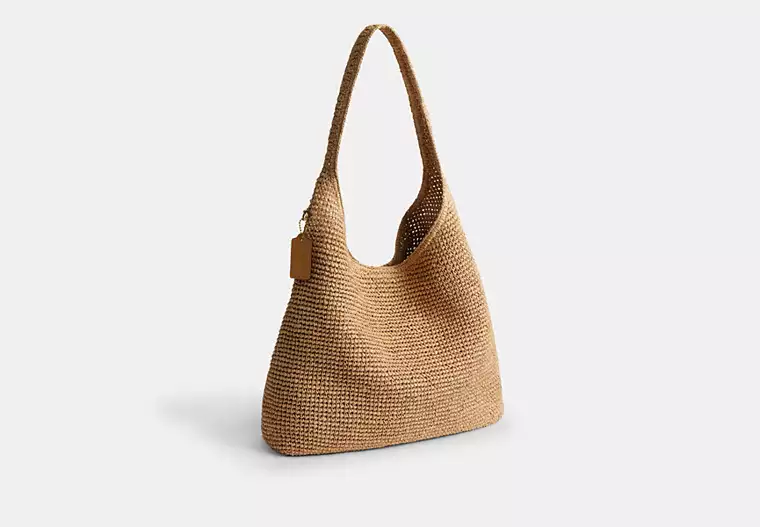 کیف دوشی حصیری زنانه کوچ مدل Brooklyn Straw - تصویر 2