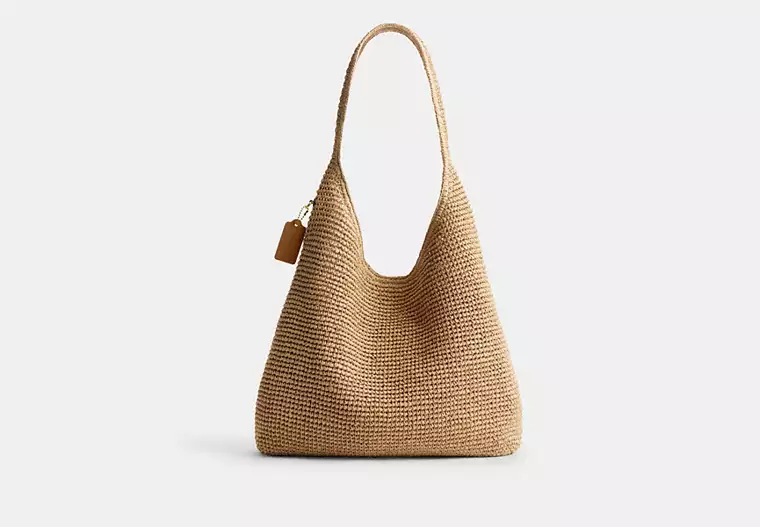 کیف دوشی حصیری زنانه کوچ مدل Brooklyn Straw - تصویر 3