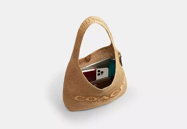 کیف دوشی حصیری زنانه کوچ مدل Brooklyn Straw - تصویر 4