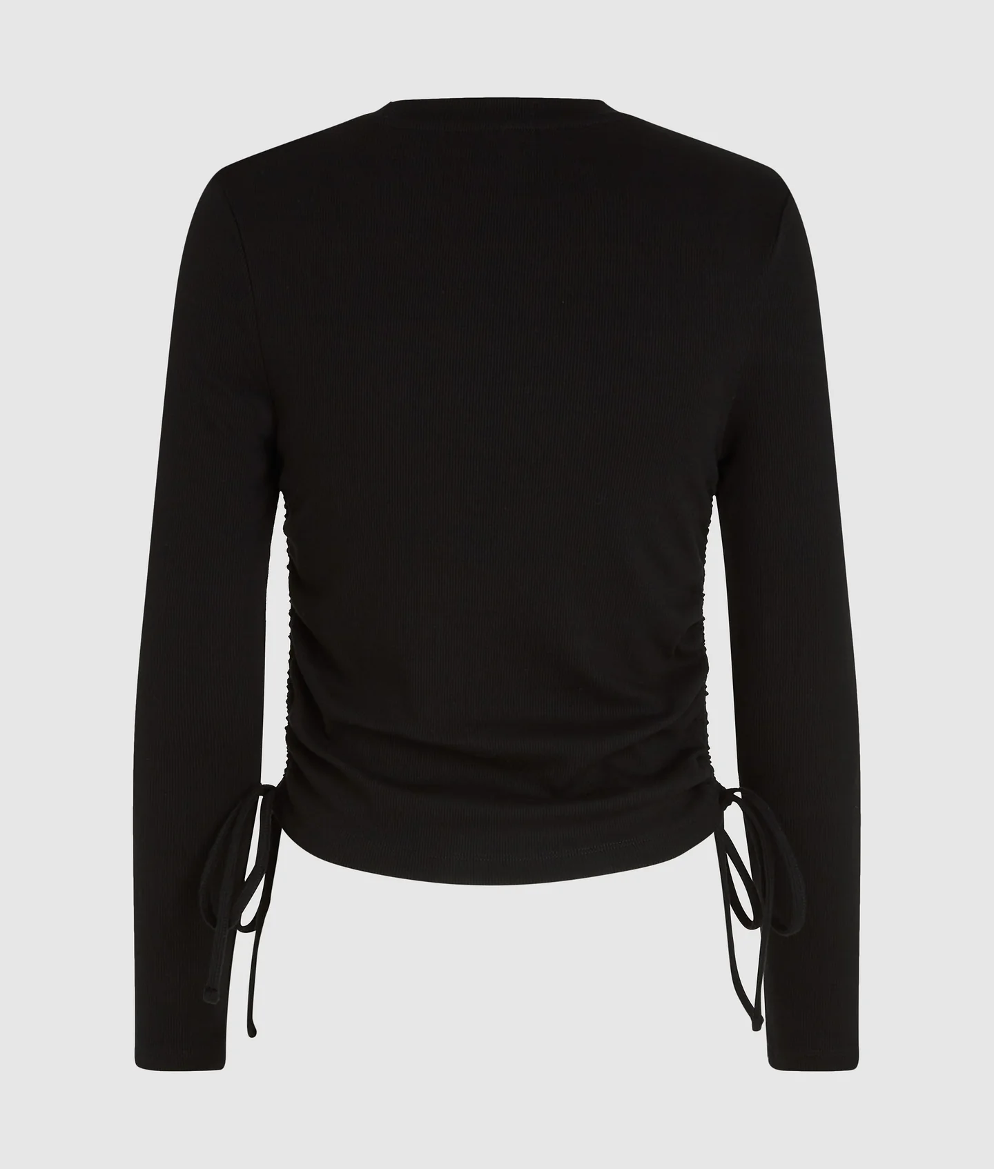 تاپ آستین بلند زنانه کارل لاگرفلد مدل Ruched Ribbed مشکی - تصویر 6