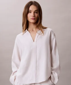 تونیک زنانه Calvin Klein Linen Blend Tunic Shirt