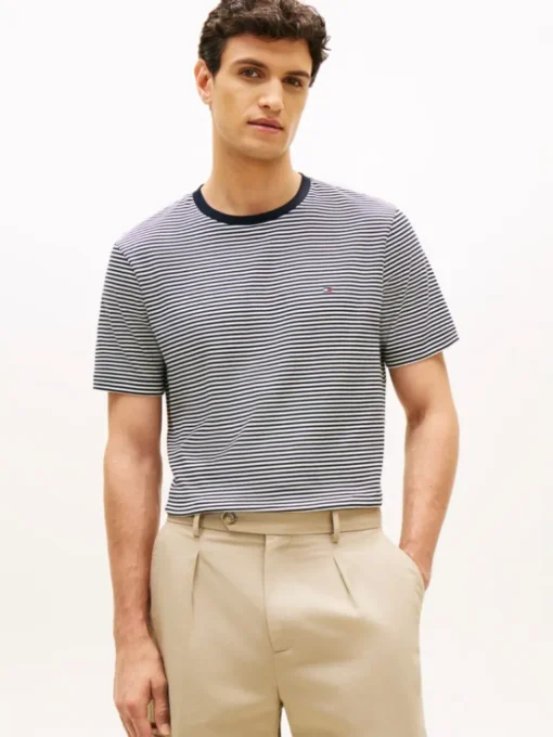 تیشرت راه‌راه مردانه تامی هیلفیگر مدل Regular Fit Crew Neck