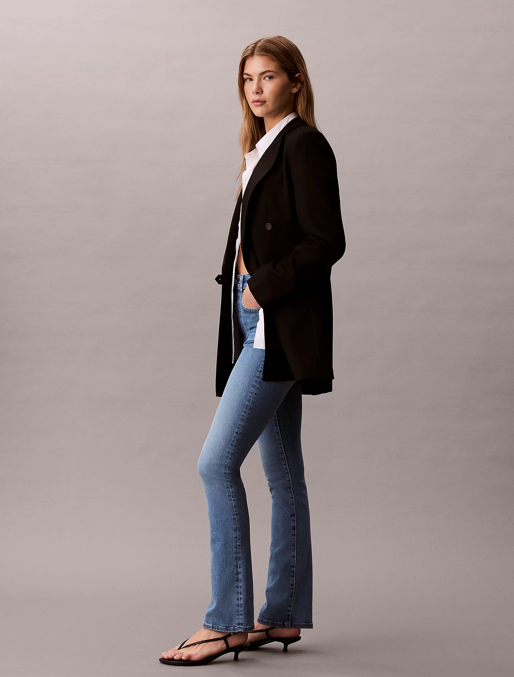 جین زنانه Calvin Klein Skinny Bootcut High Rise Jeans - تصویر 5