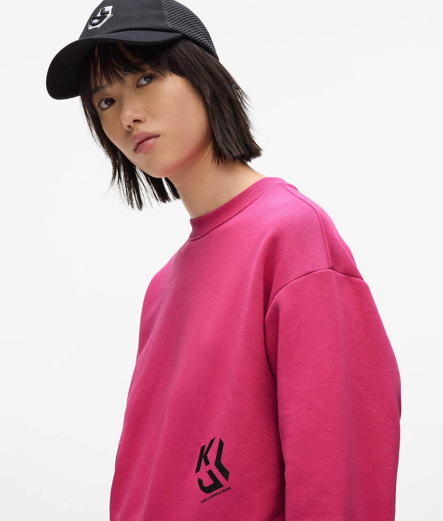 سویشرت زنانه کارل لاگرفلد مدل Monogram رنگ Very Berry