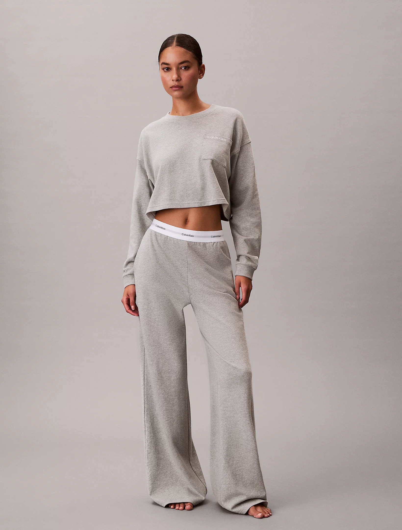 شلوار راحتی زنانه Calvin Klein Logo Cotton Jersey Pyjama Pants