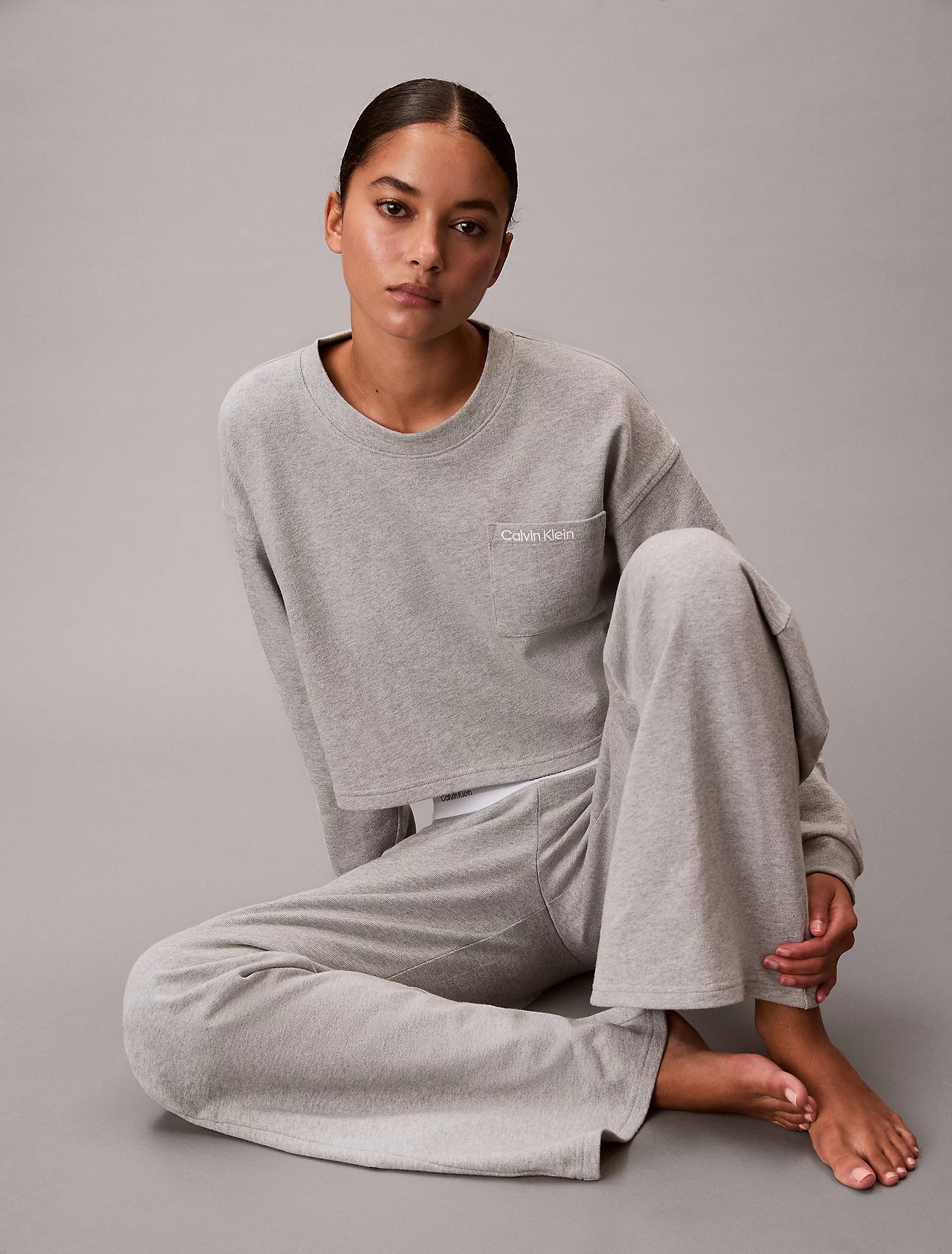 شلوار راحتی زنانه Calvin Klein Logo Cotton Jersey Pyjama Pants - تصویر 3