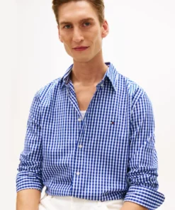 Alternative view of پیراهن مردانه چهارخانه تامی هیلفیگر مدل TH Flex Regular Fit Poplin