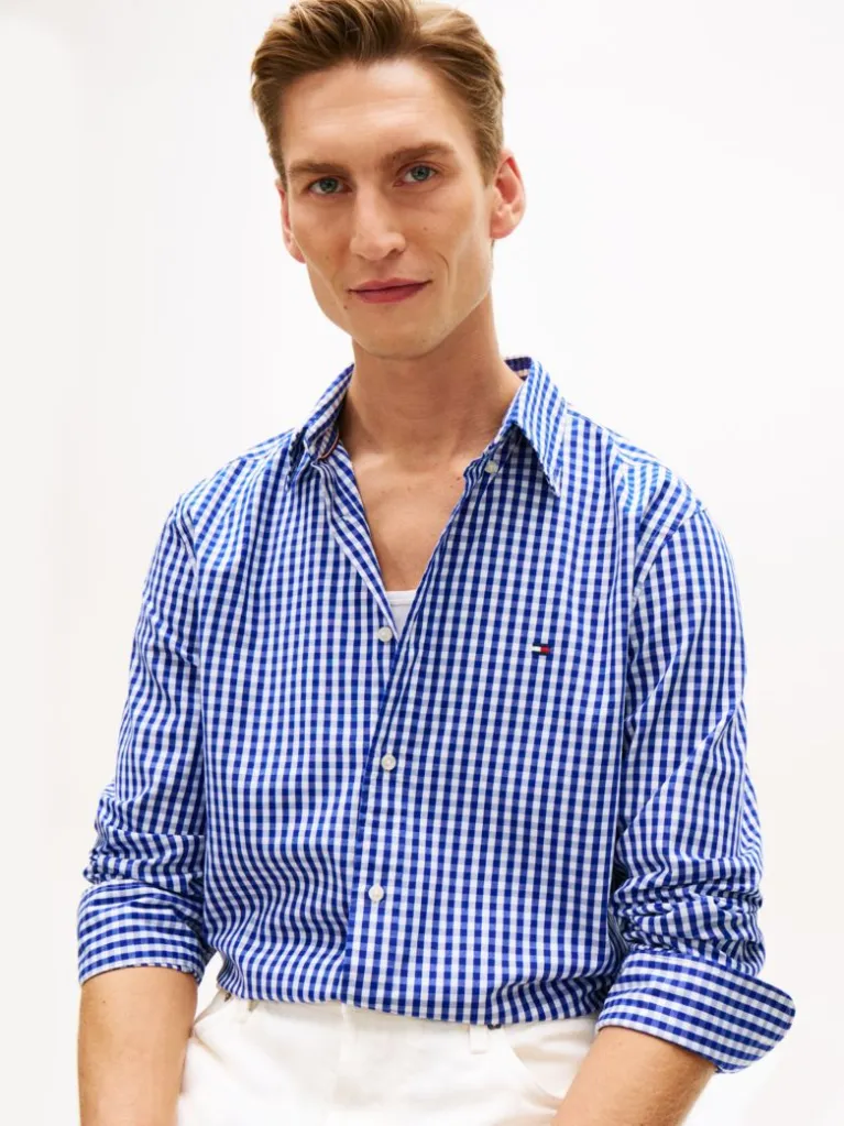 پیراهن مردانه چهارخانه تامی هیلفیگر مدل TH Flex Regular Fit Poplin - تصویر 2