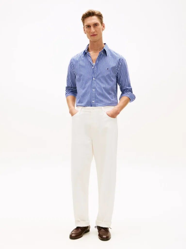 پیراهن مردانه چهارخانه تامی هیلفیگر مدل TH Flex Regular Fit Poplin - تصویر 3