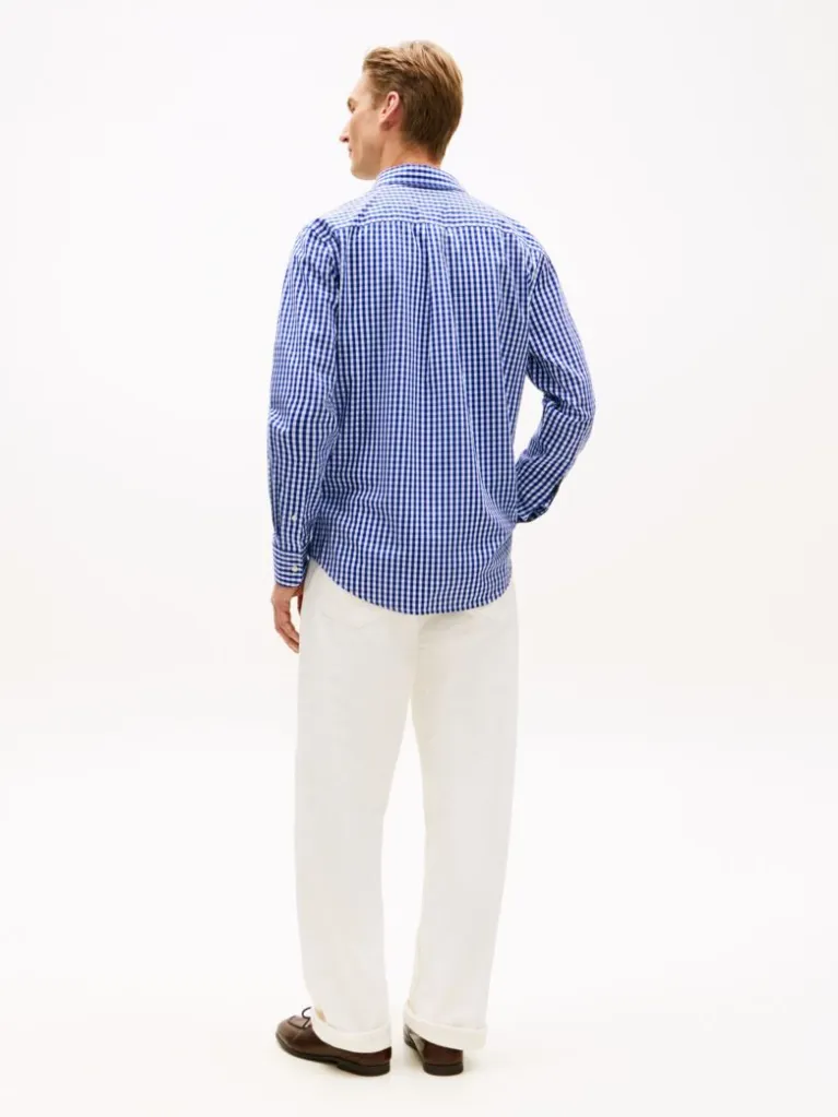 پیراهن مردانه چهارخانه تامی هیلفیگر مدل TH Flex Regular Fit Poplin - تصویر 4