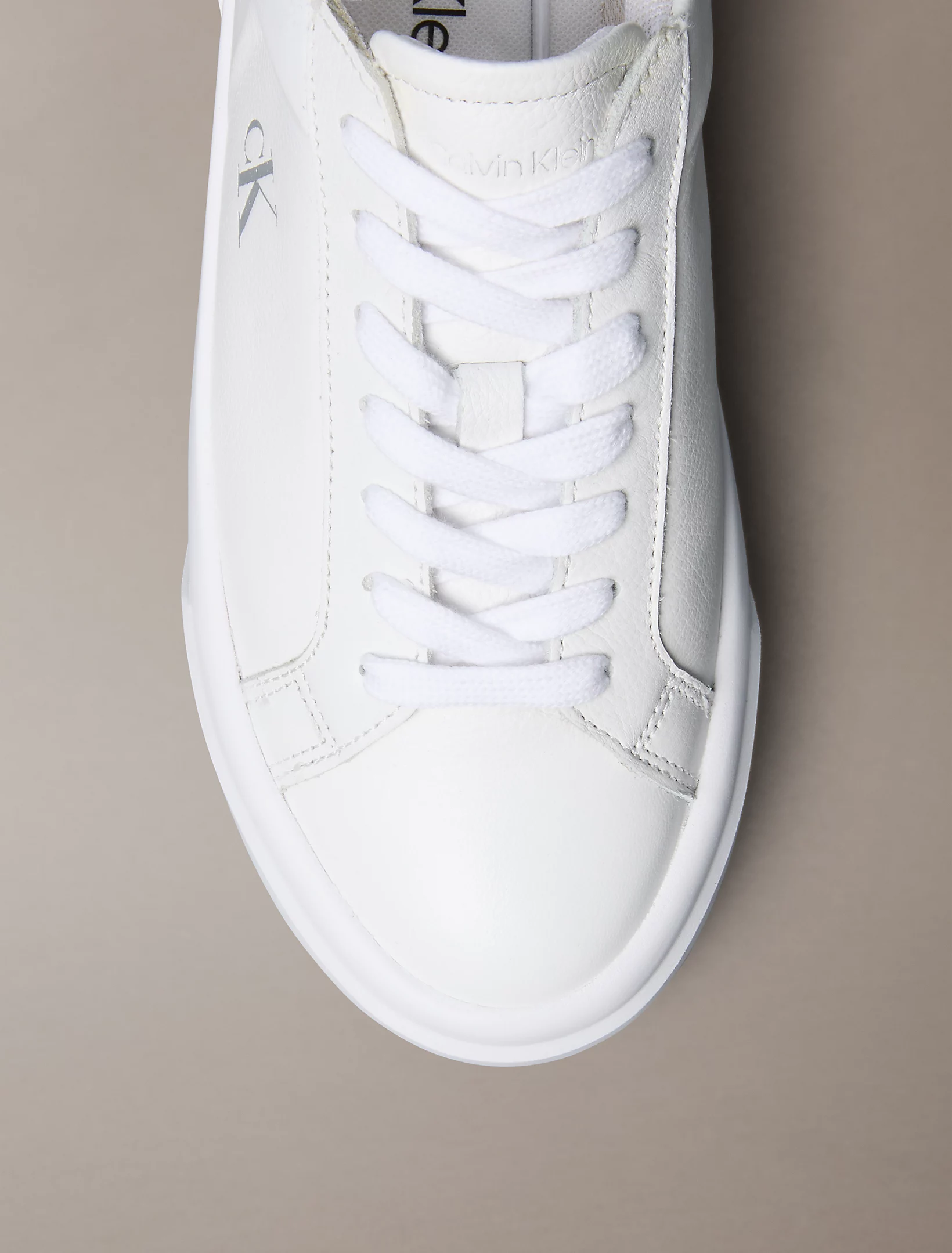 کتانی زنانه Calvin Klein Sienna Leather Platform Trainers - تصویر 4