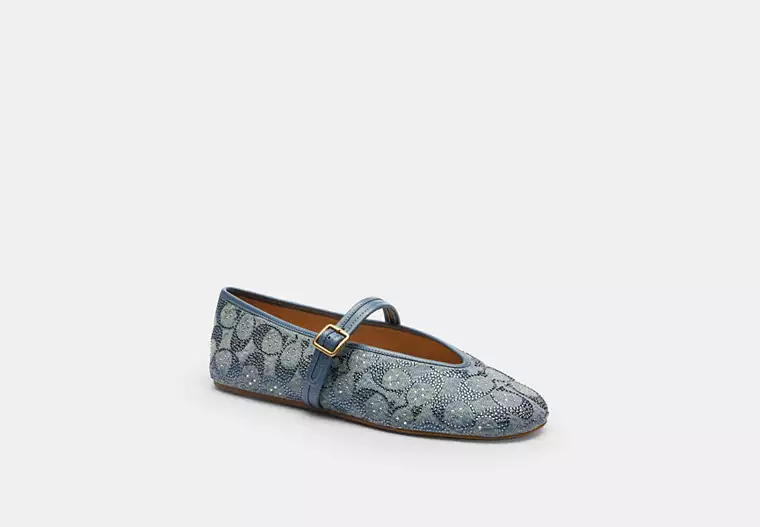 کفش مری جین کوچ crystal signature denim