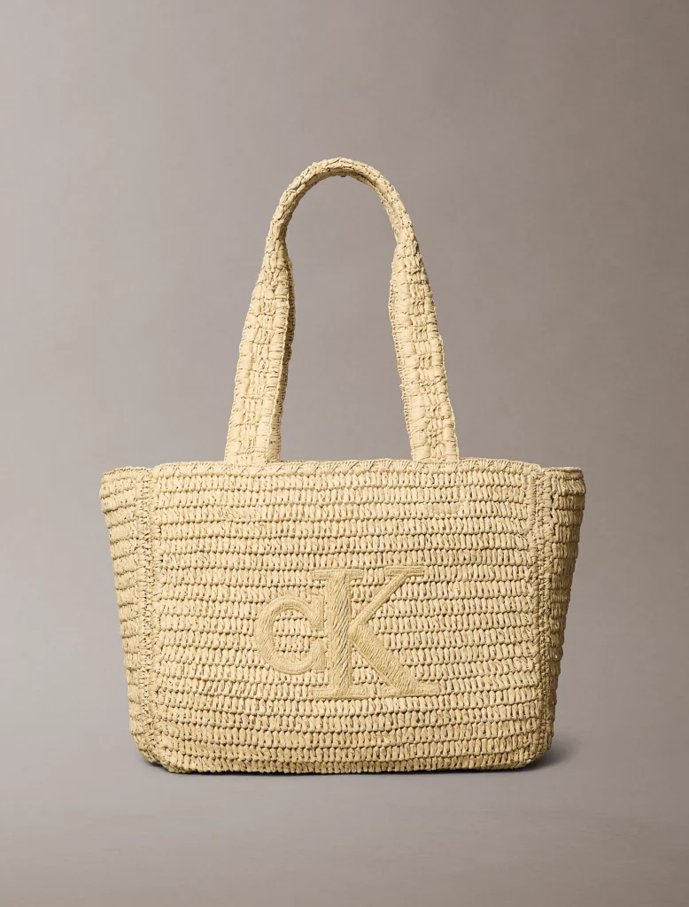 کیف دستی زنانه Calvin Klein Hand Braided Raffia Tote