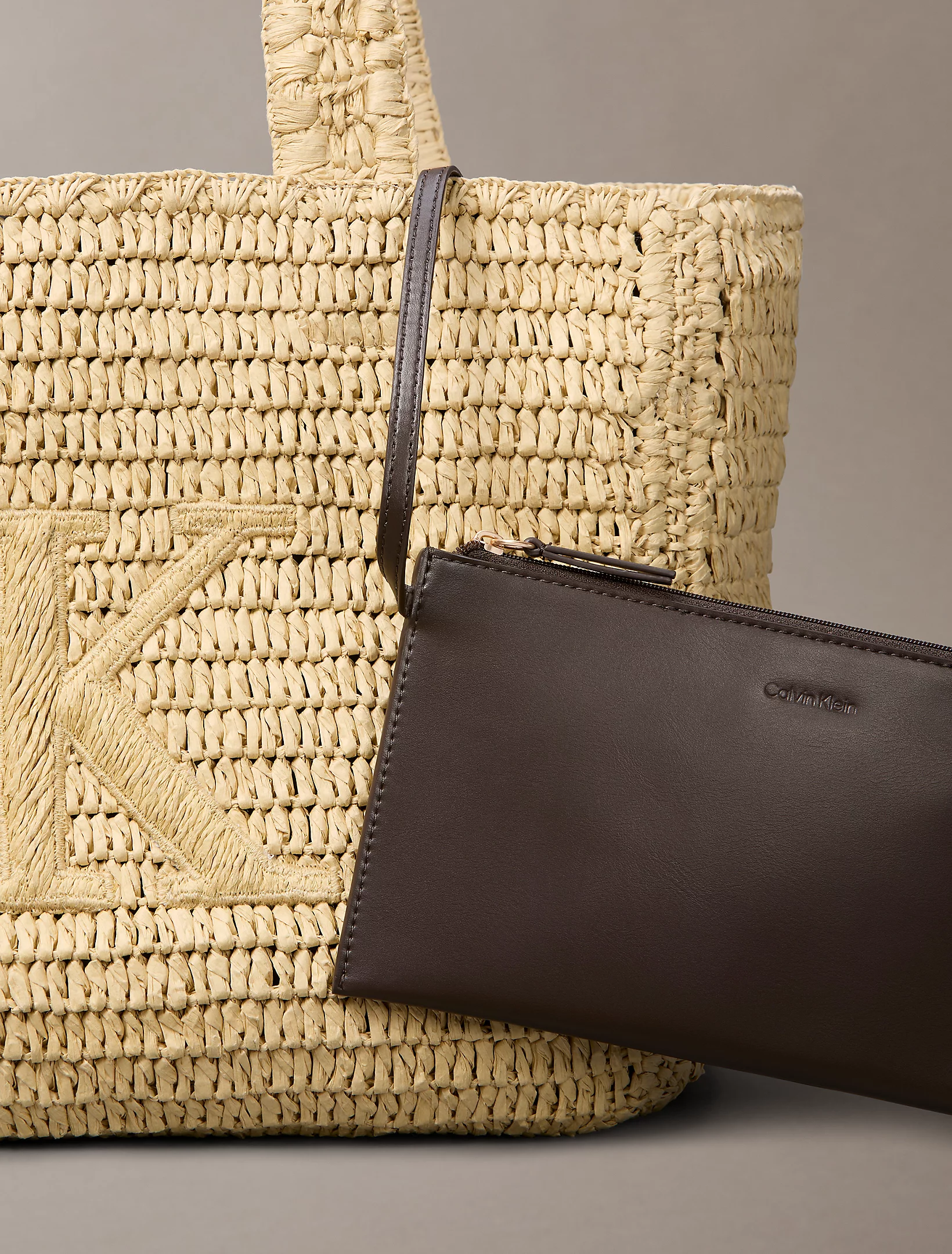 کیف دستی زنانه Calvin Klein Hand Braided Raffia Tote - تصویر 4