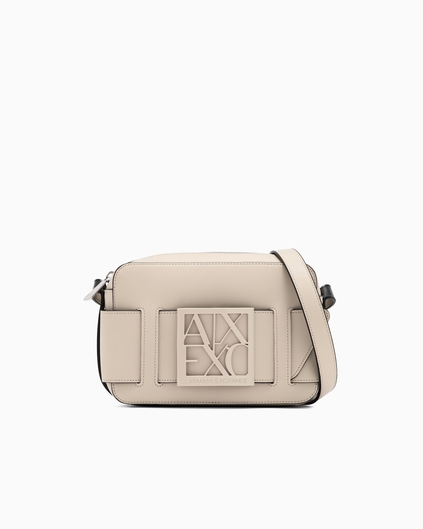 کیف دوشی زنانه آرمانی اکسچنج مدل Monogram Camera Case Beige