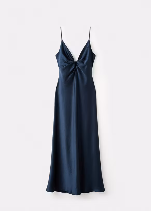 پیراهن ساتن یقه هفت زنانه Mango V-Neck Satin Dress - تصویر 6