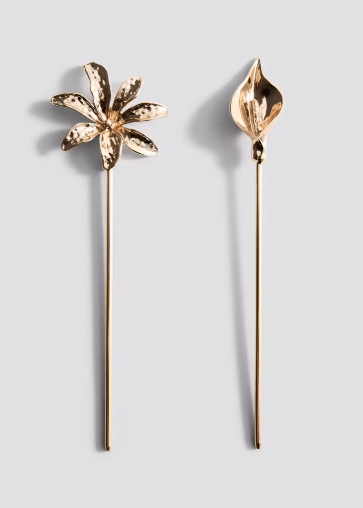 گیره مو فلزی گل‌دار Mango Metal Hairpin with Flowers