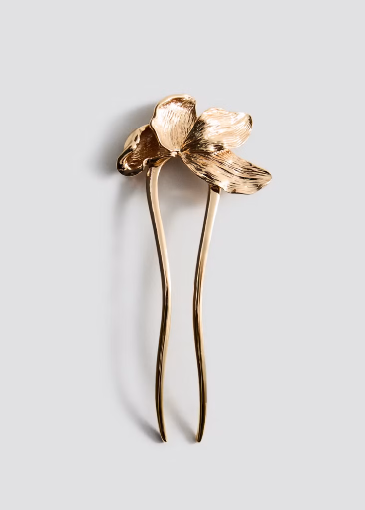 گیره مو فلزی گل‌دار Mango Floral Metal Hairpin