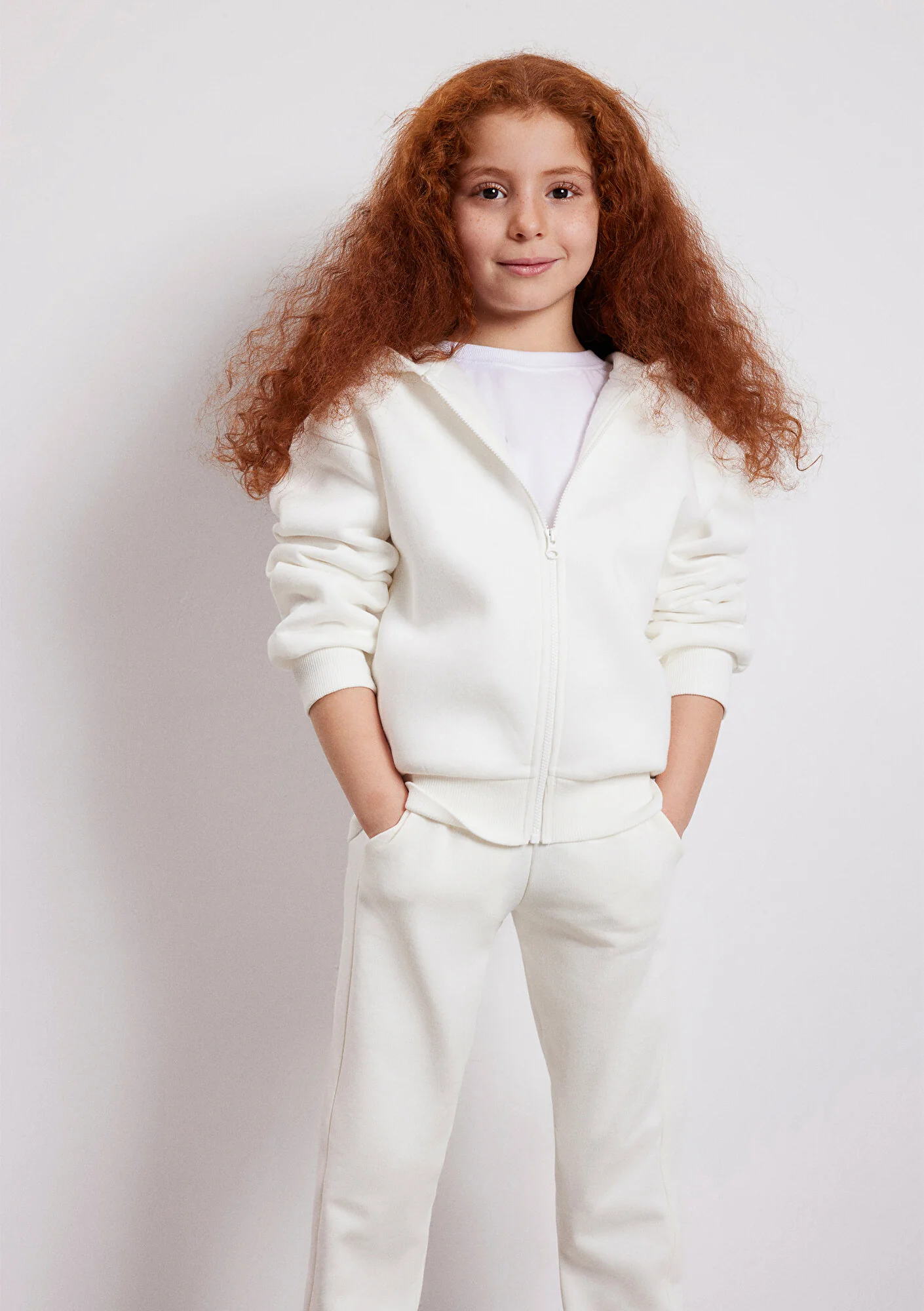 سویشرت کلاهدار دخترانه شیری Mavi Basic Loose Fit - تصویر 3