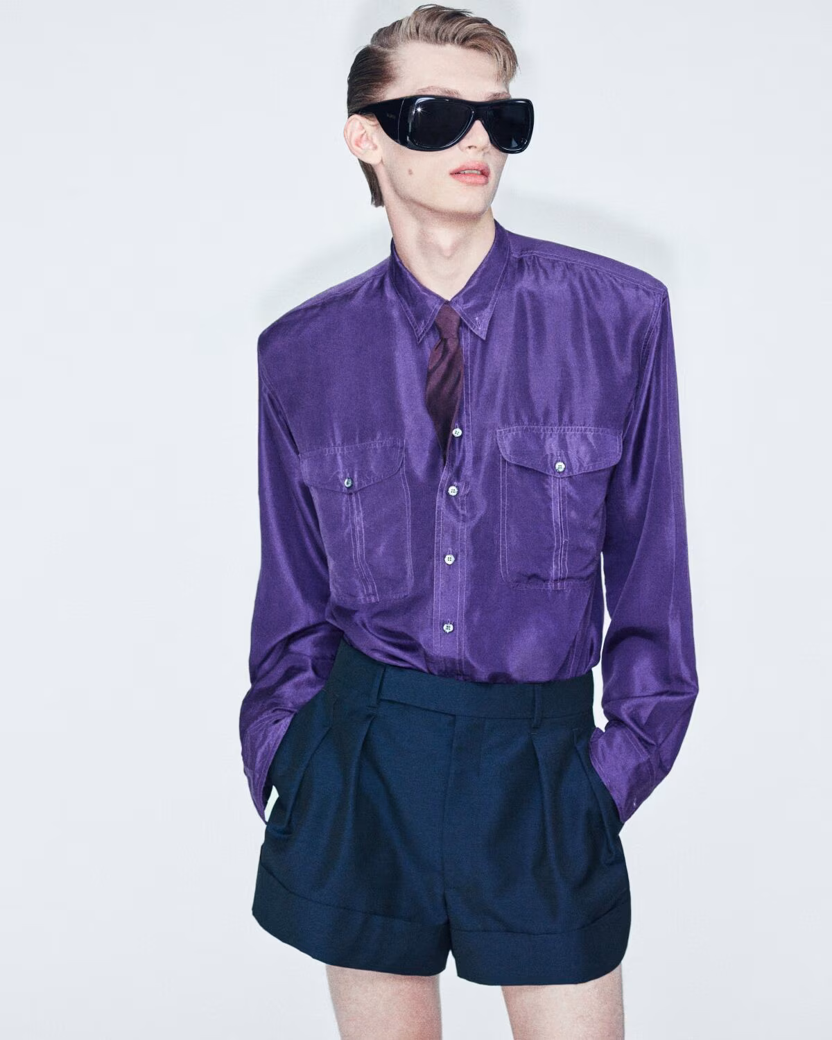 پیراهن مردانه Saint Laurent مدل Silk Satin Shirt - تصویر 3