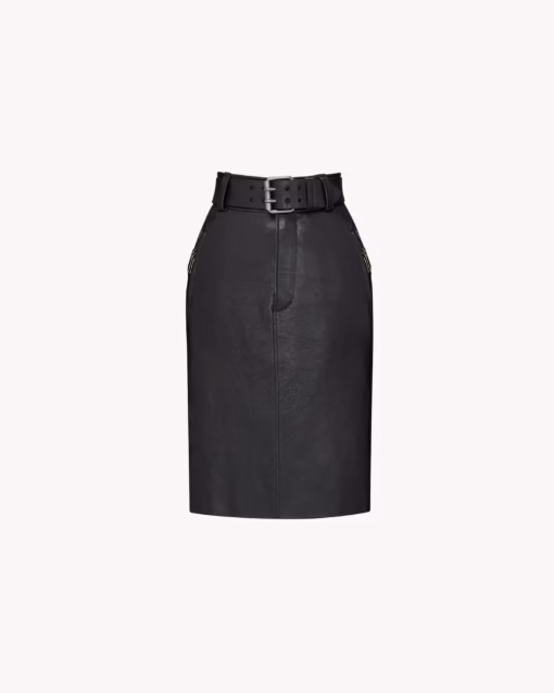 دامن چرمی زنانه Saint Laurent