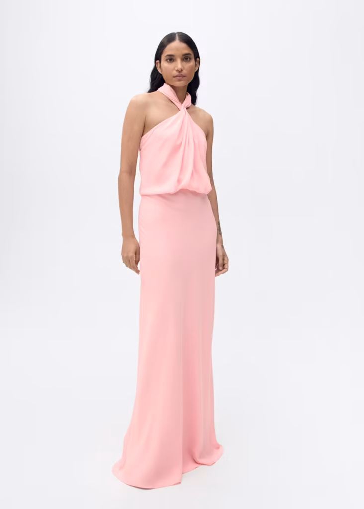 پیراهن بلند هالتر پشت‌باز Mango Halter Dress with Back Opening