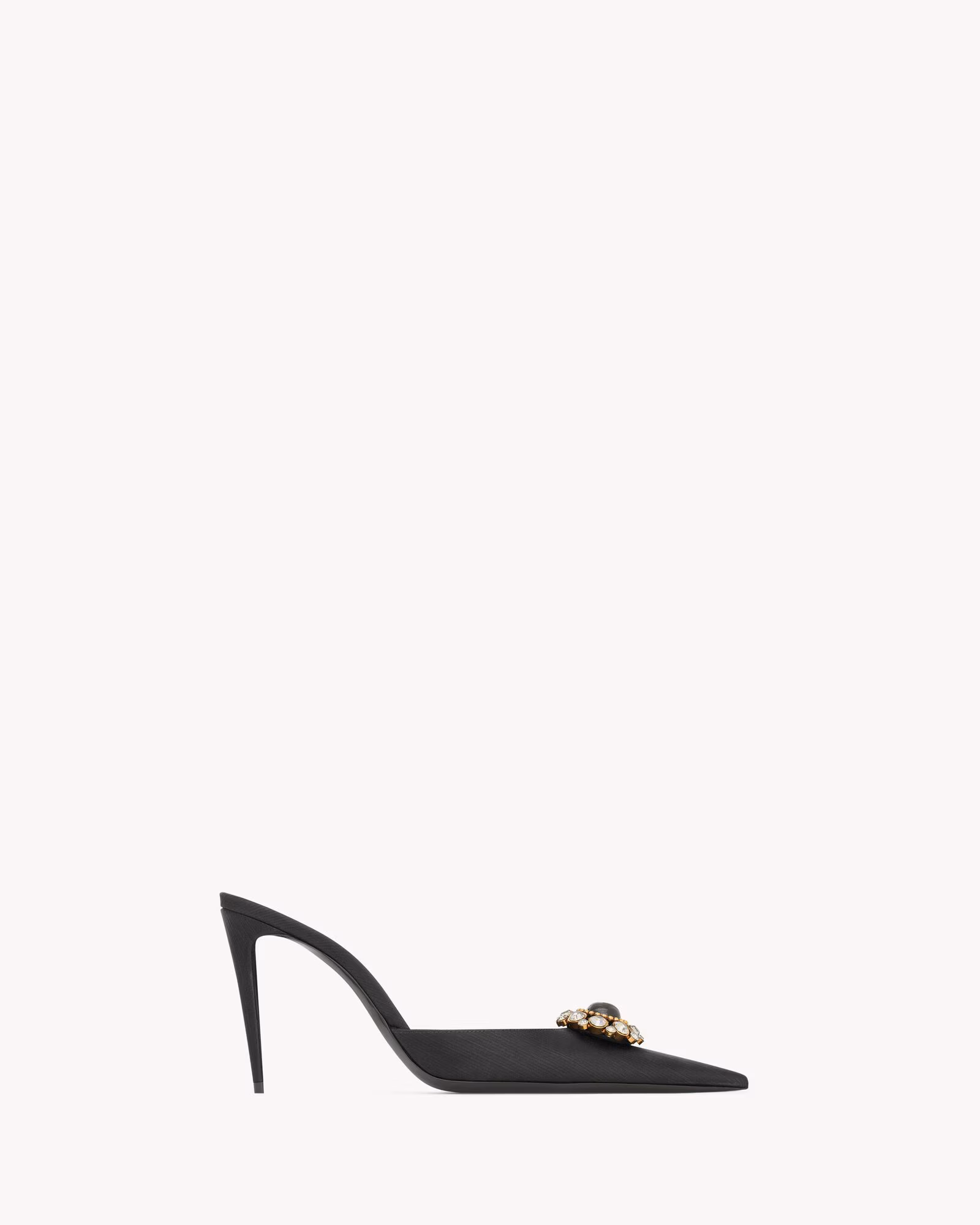صندل زنانه Saint Laurent مدل COSMO Satin Crystal Mule - تصویر 2