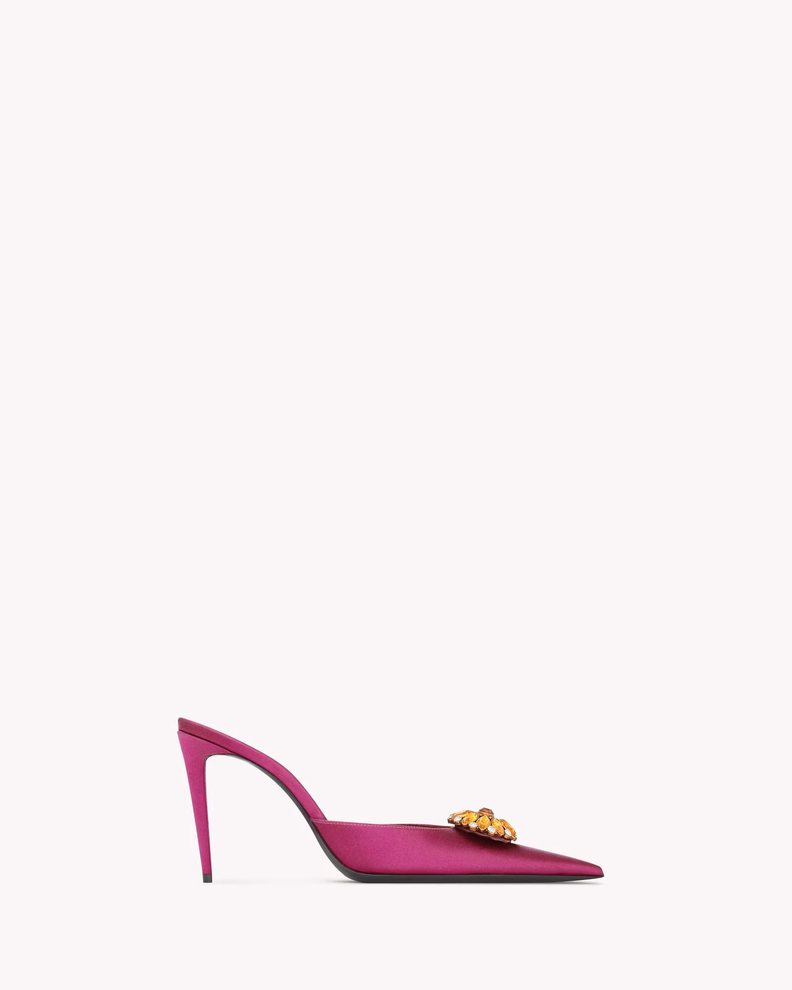 صندل زنانه Saint Laurent مدل COSMO Satin Crystal Mule - تصویر 4