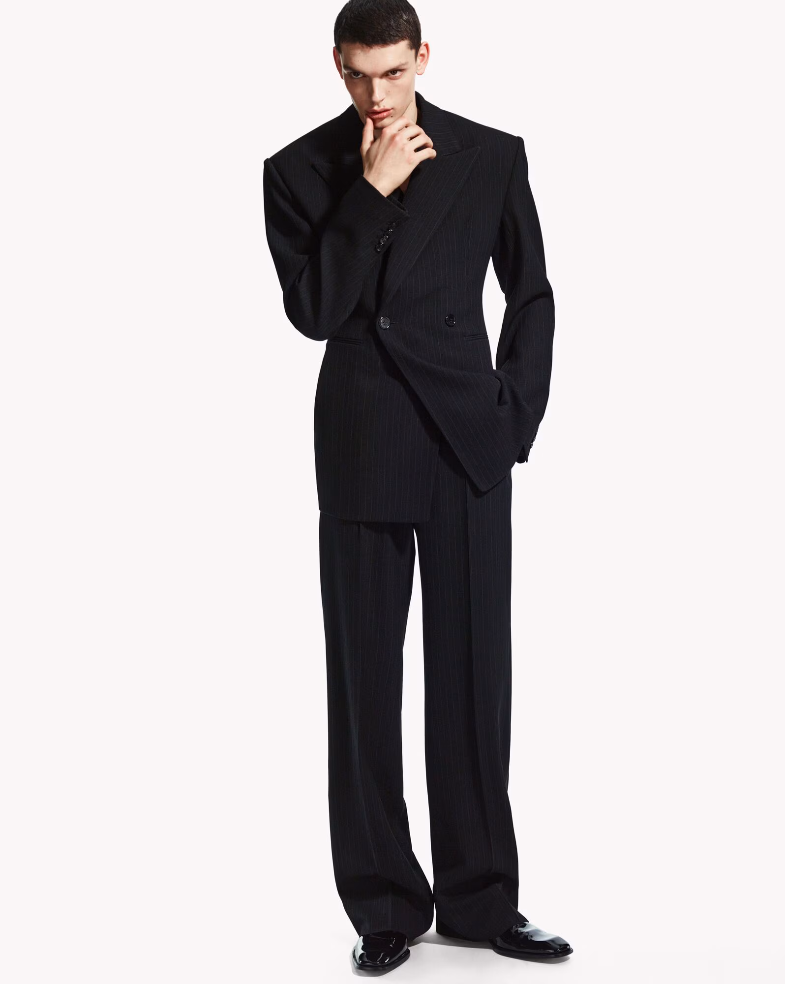 کت دوبل مردانه Saint Laurent مدل Grain de Poudre Wool Jacket - تصویر 4