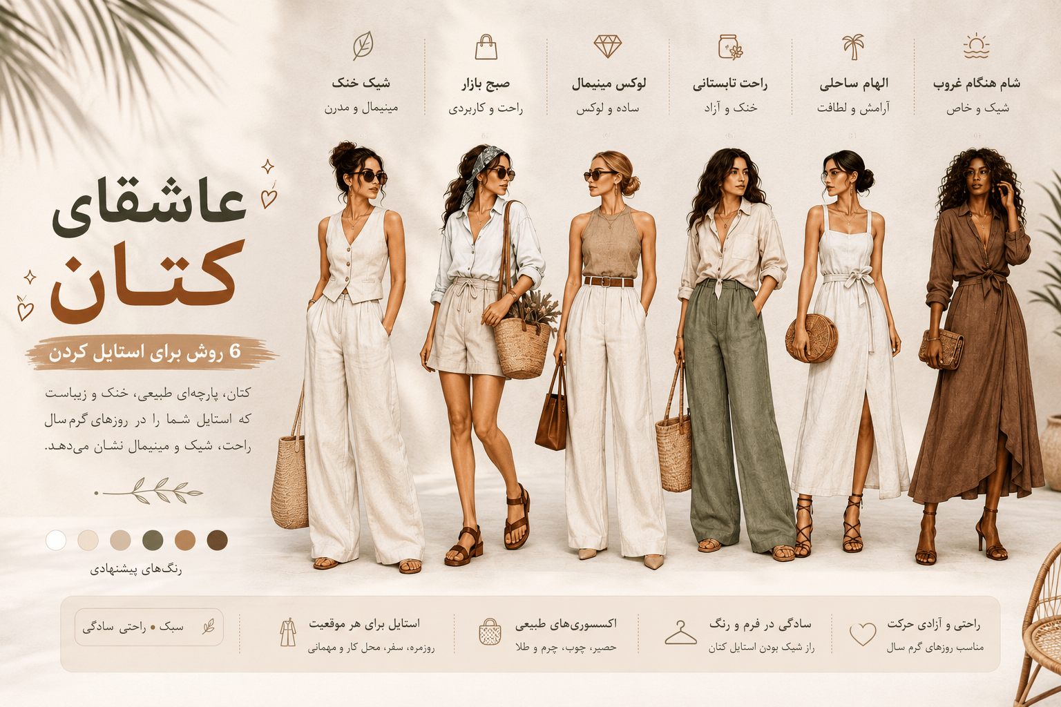 استایل لباس کتان