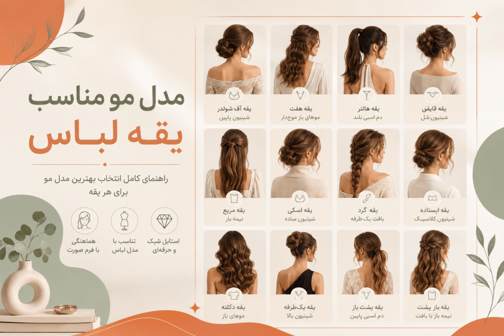 مدل مو مناسب یقه لباس
