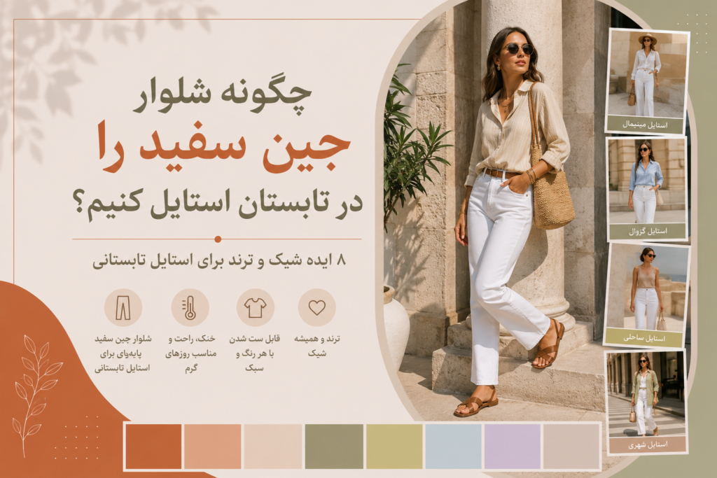 استایل شلوار جین سفید