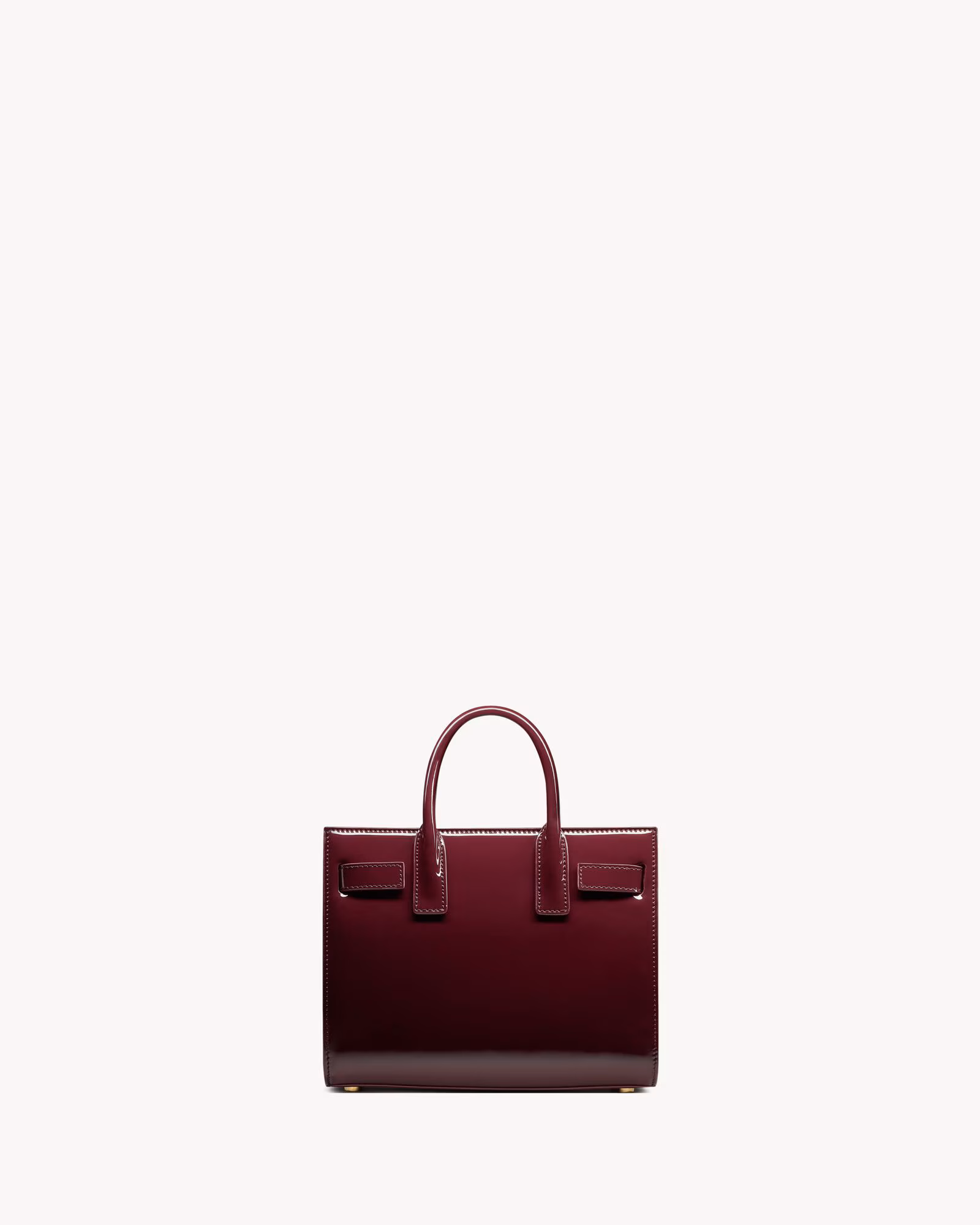 کیف زنانه Saint Laurent مدل SAC DE JOUR Nano Patent Leather رنگ Dark Red Wine - تصویر 2