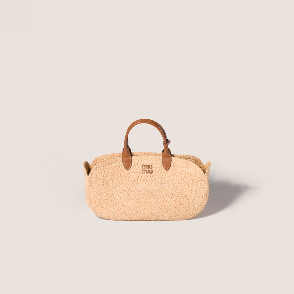 کیف حصیری میو میو Raffia handbag