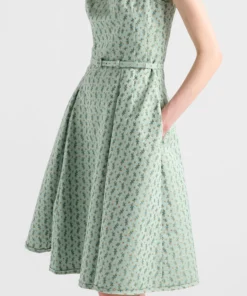 Alternative view of پیراهن ساتن دوشس Prada با چاپ گلدار Duchess Satin Dress with Floral Print