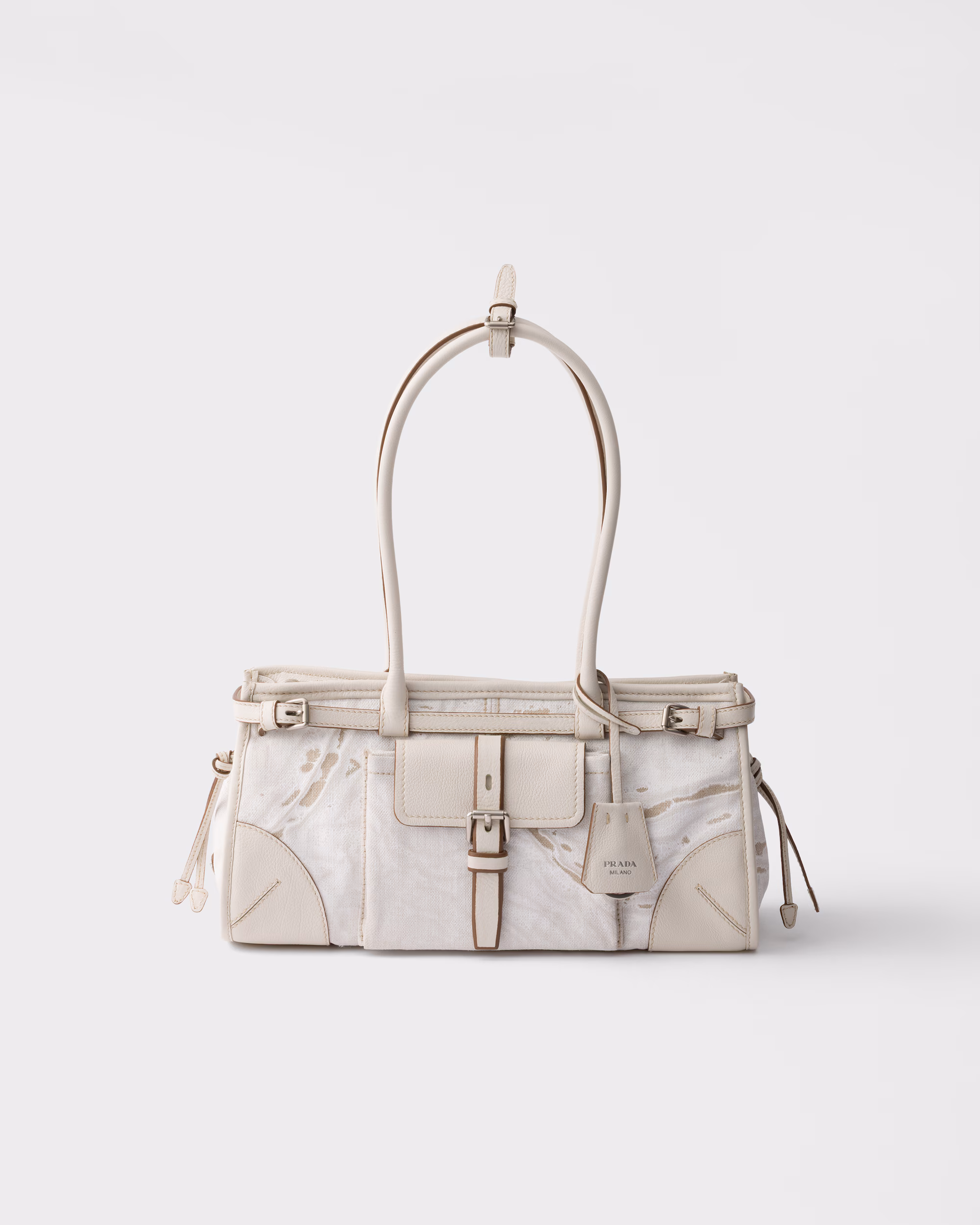 کیف کتان و چرم Prada Bonnie